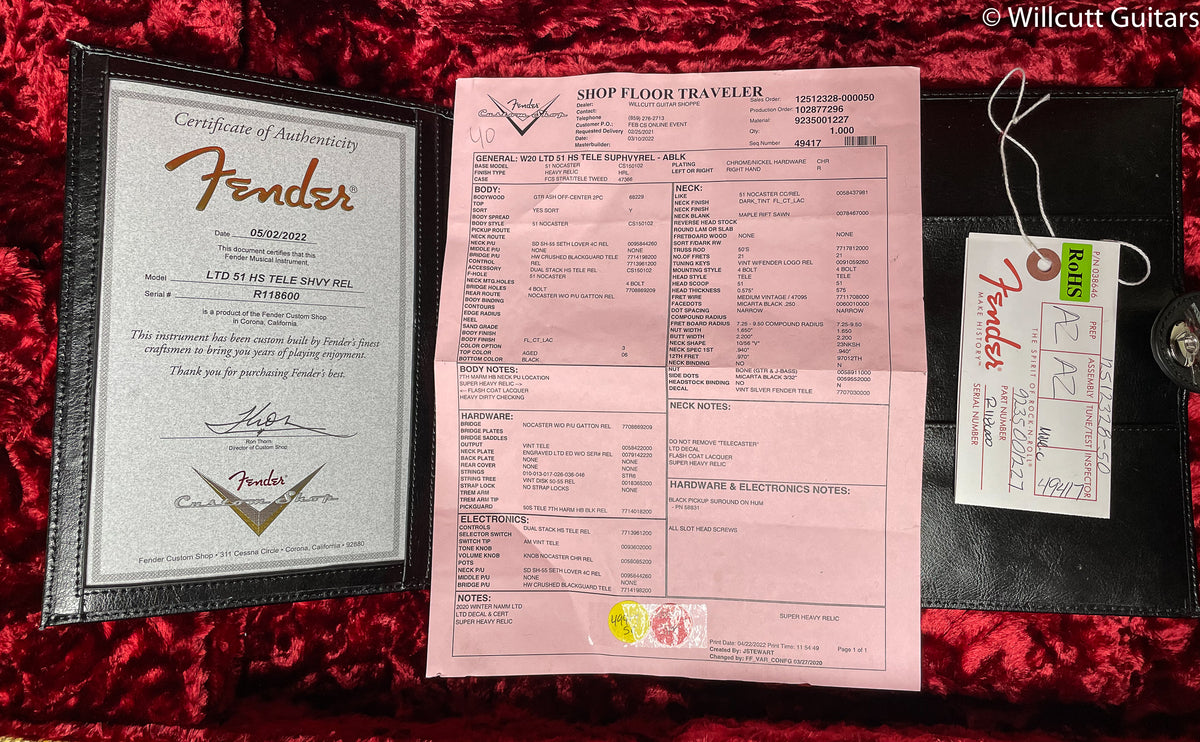 Fender Custom Shop Limited Edition '51 HS Telecaster Super Heavy Relic Aged Black (600)