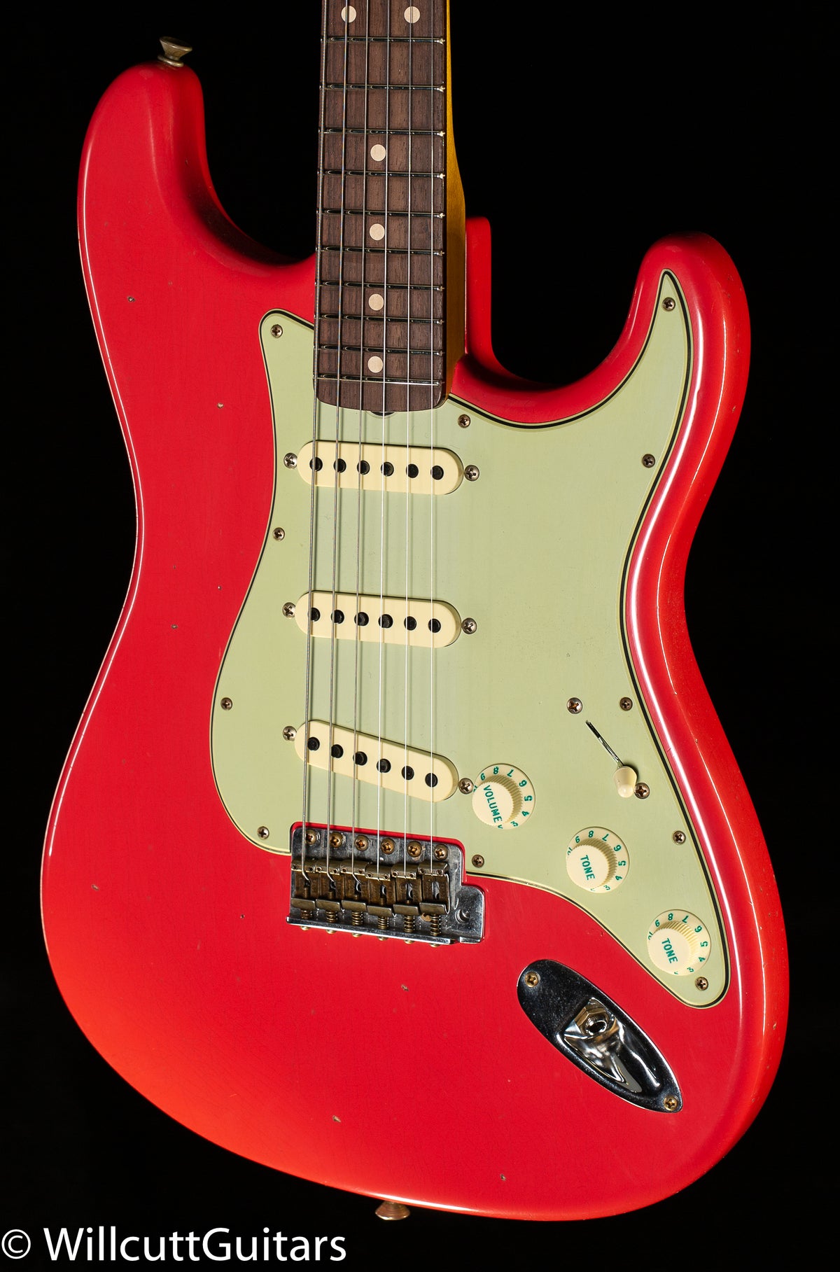 Fender Custom Shop Willcutt True &#39;62 Stratocaster Journeyman Relic Fiesta Red Large C (987)
