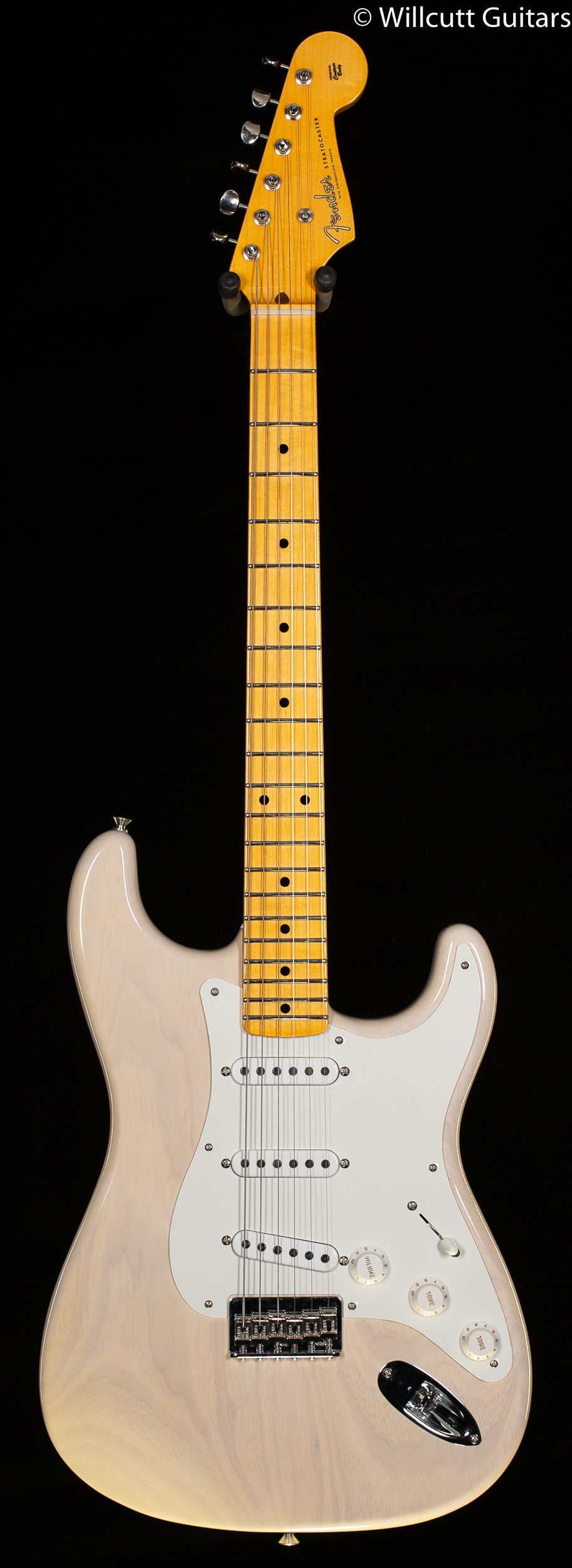 1955 Fender Stratocaster Vintage Electric Guitar Blonde, One-Piece Ash Body