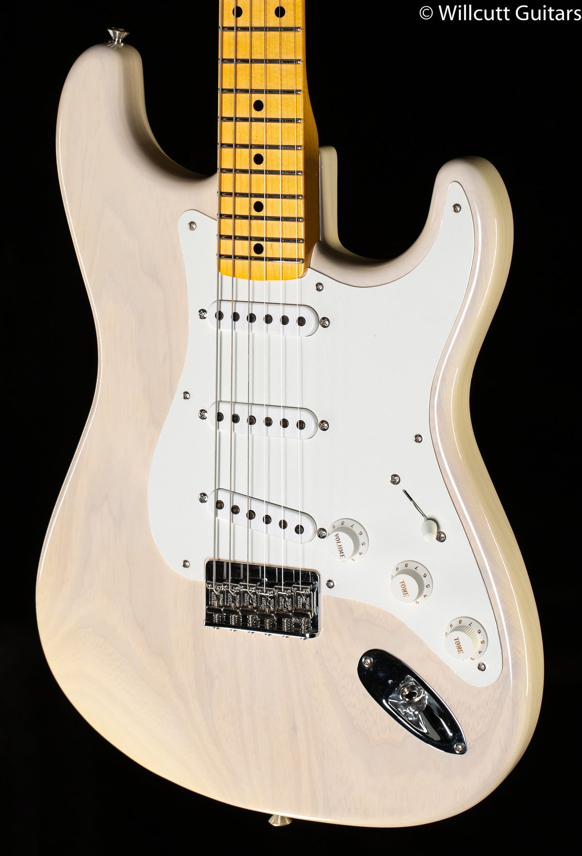 Fender Custom Shop Vintage Custom '55 Hardtail Strat Time Capsule Package, Maple Neck, Aged White Blonde (112)