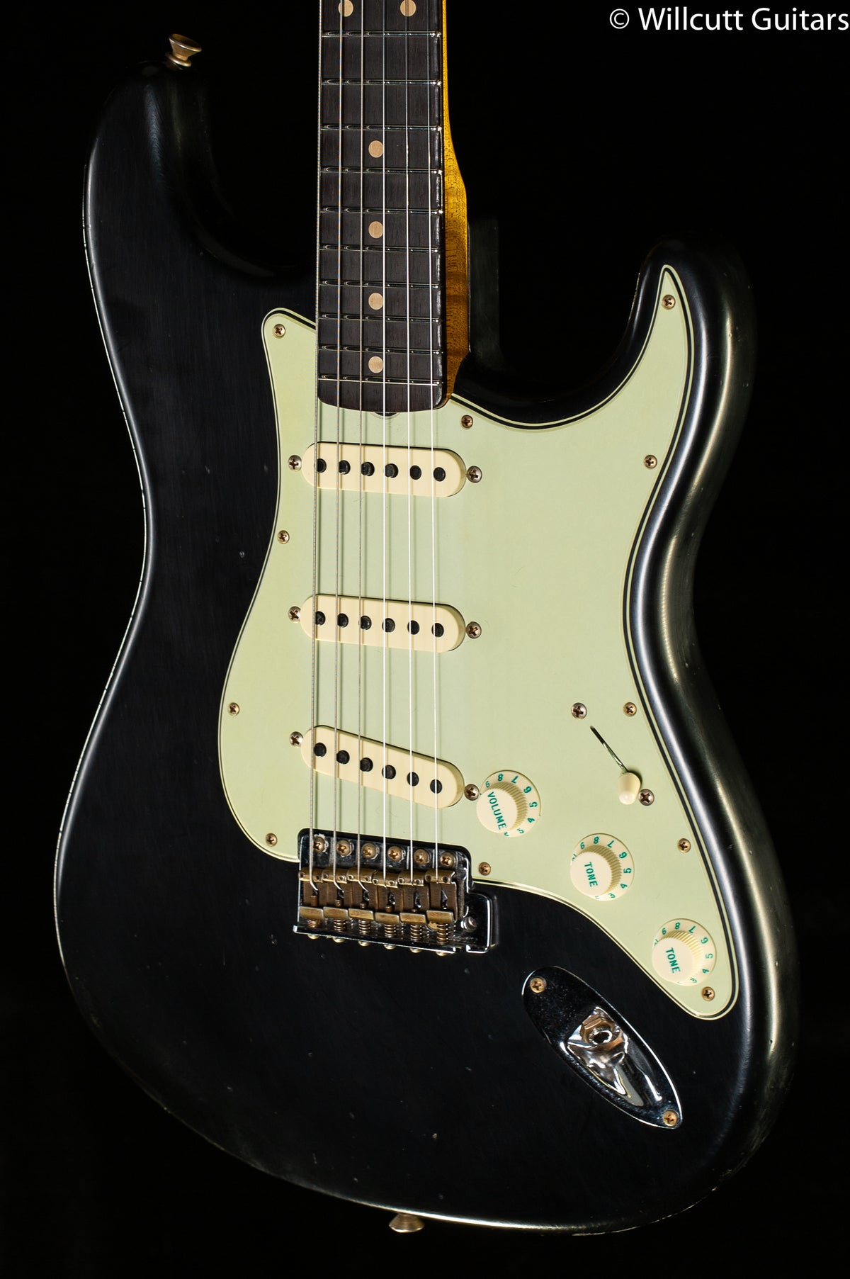 Fender Custom Shop Willcutt True &#39;62 Stratocaster Journeyman Relic Black over 3TS &#39;59 C