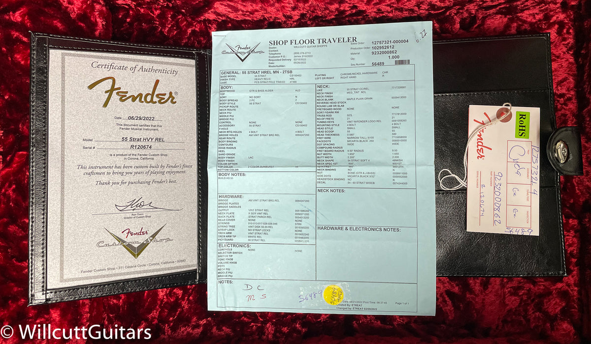 Fender Custom Shop 1955 Stratocaster Heavy Relic 2-Tone Sunburst (674)