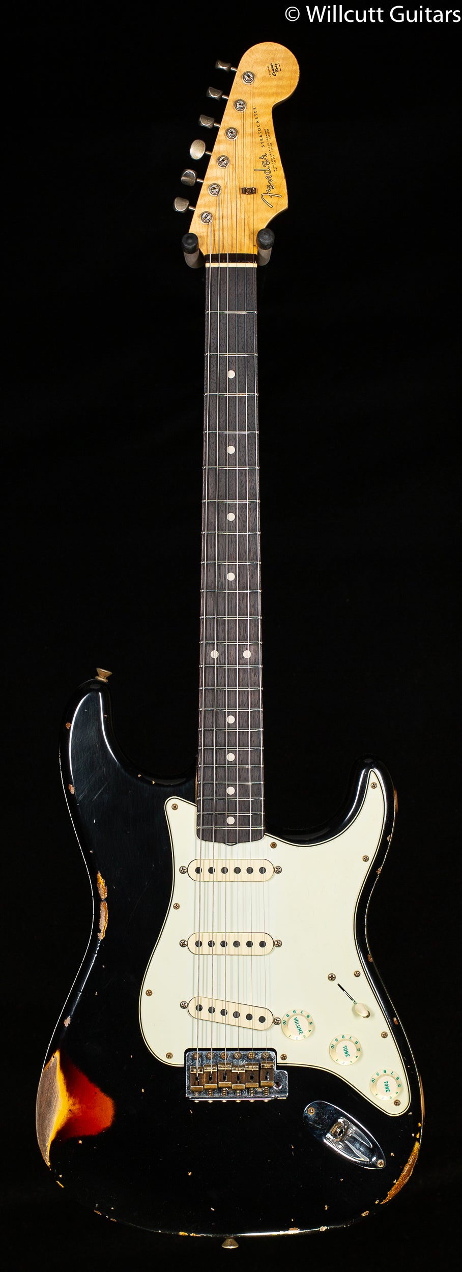 Fender Custom Shop Willcutt True &#39;62 Stratocaster Journeyman Relic Black over 3TS &#39;59 C