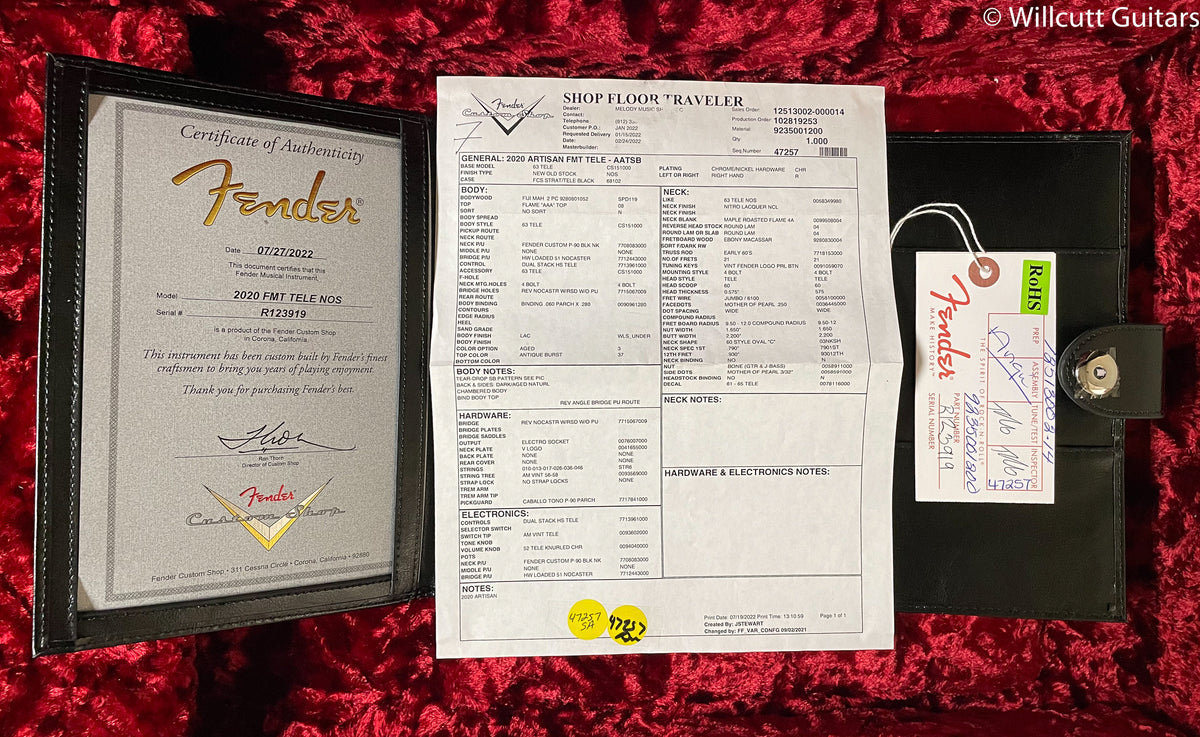 Fender Custom Shop Artisan P90 Flame Maple Telecaster Aged Antique Burst (919)