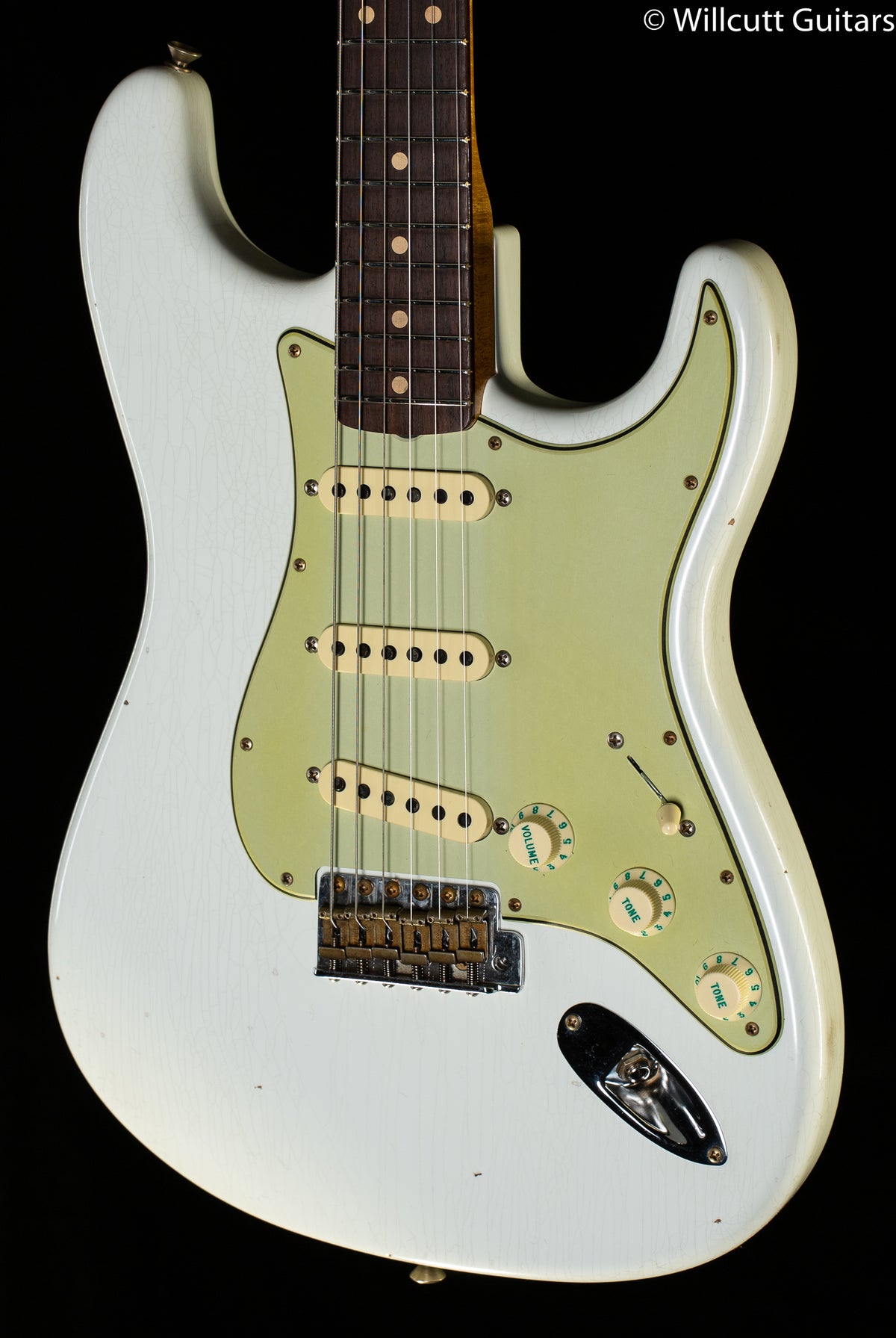 Fender Custom Shop Willcutt True '62 Stratocaster Journeyman Relic Olympic White Large C (142)