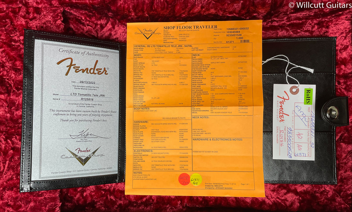 Fender Custom Shop Limited Edition Tomatillo Tele Journeyman Relic Natural Blonde (816)