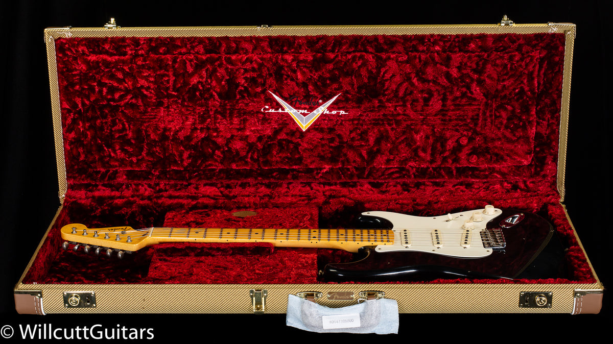 Fender Custom Shop 1955 Stratocaster Journeyman Relic Black Josefina Pickups (634)