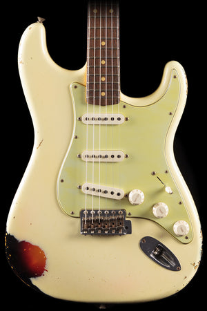 Fender Custom Shop 1960 Stratocaster® Heavy Relic Vintage White over 3-Tone Sunburst (606)