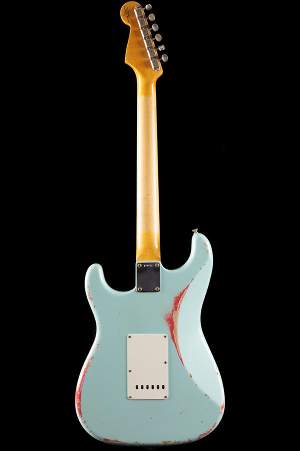 Fender Custom Shop 1960 Stratocaster Heavy Relic Sonic Blue over Fiesta Red