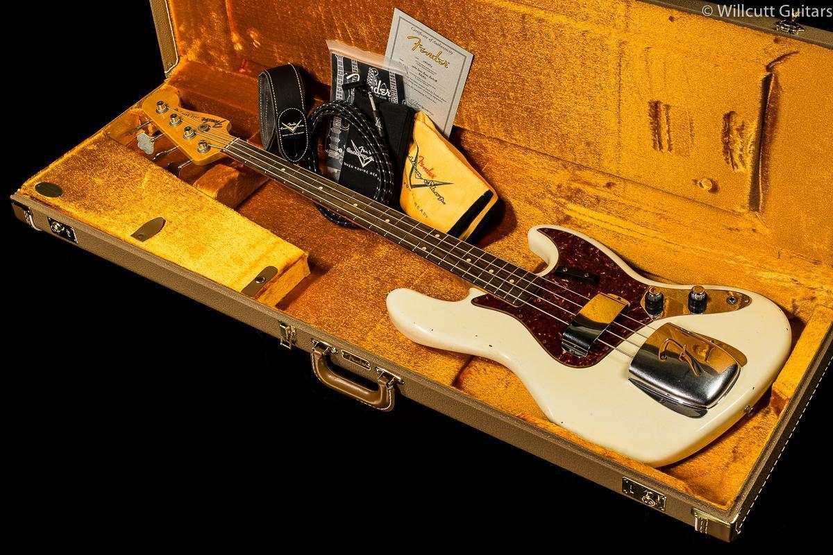 Fender Custom Shop 1960 Journeyman Jazz Bass Aged Olympic White Bass Guitar