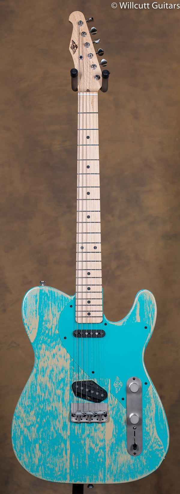 RS Guitarworks T Style Woodburne Taos Turquoise Barnburned