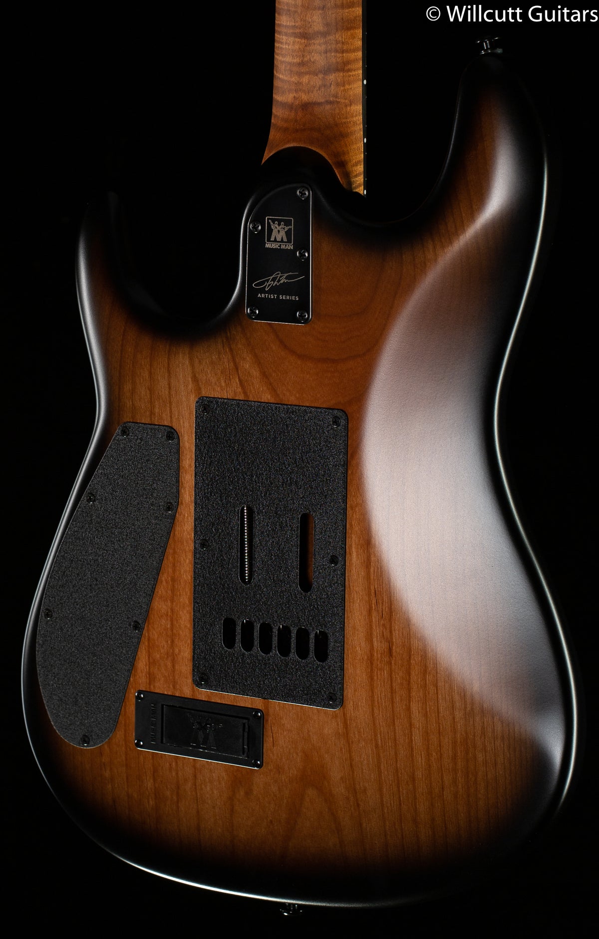 Ernie Ball Music Man Jason Richardson 6-string Cutlass Natural Buckeye Burl Black Burst