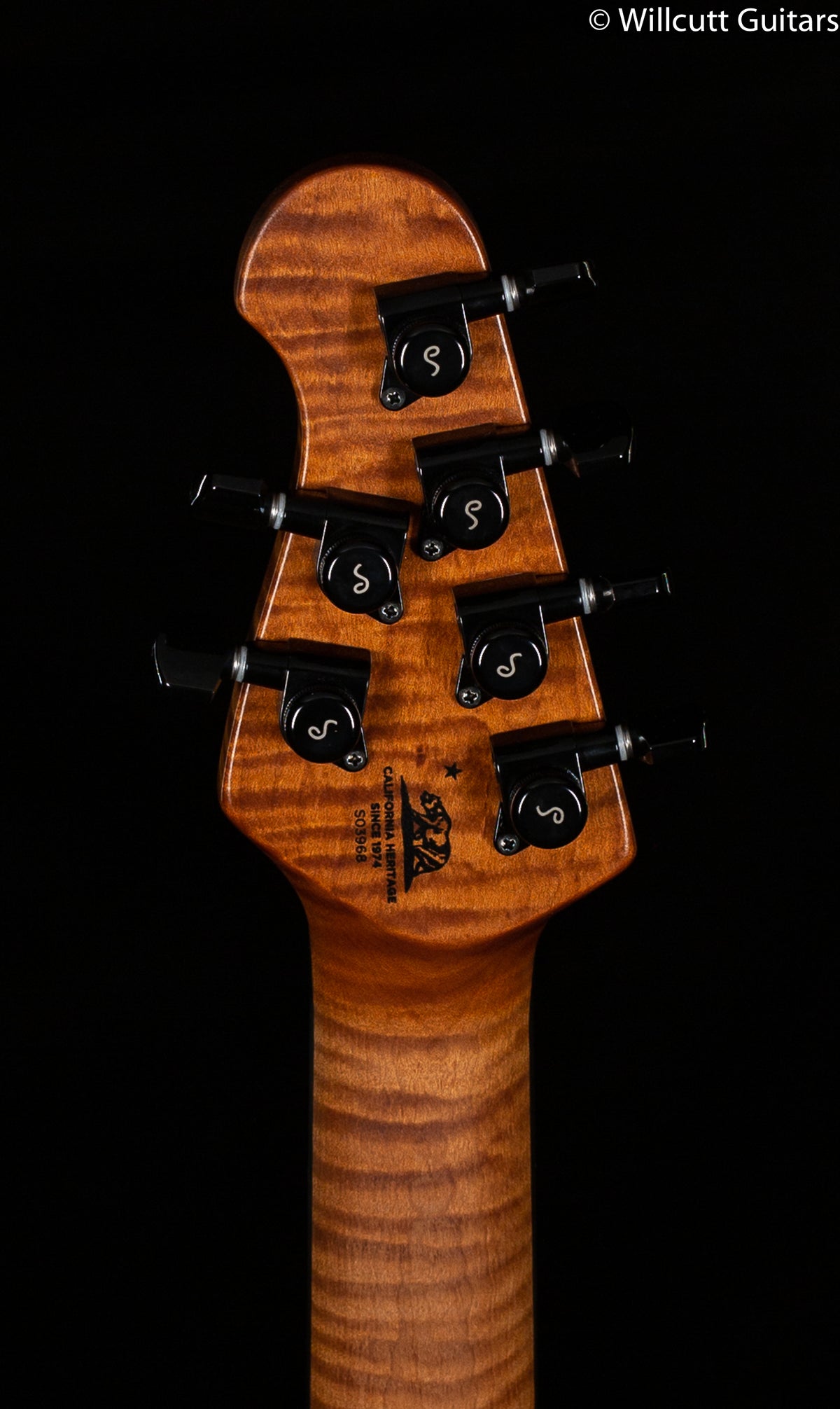 Ernie Ball Music Man Jason Richardson 6-string Cutlass Natural Buckeye Burl Black Burst