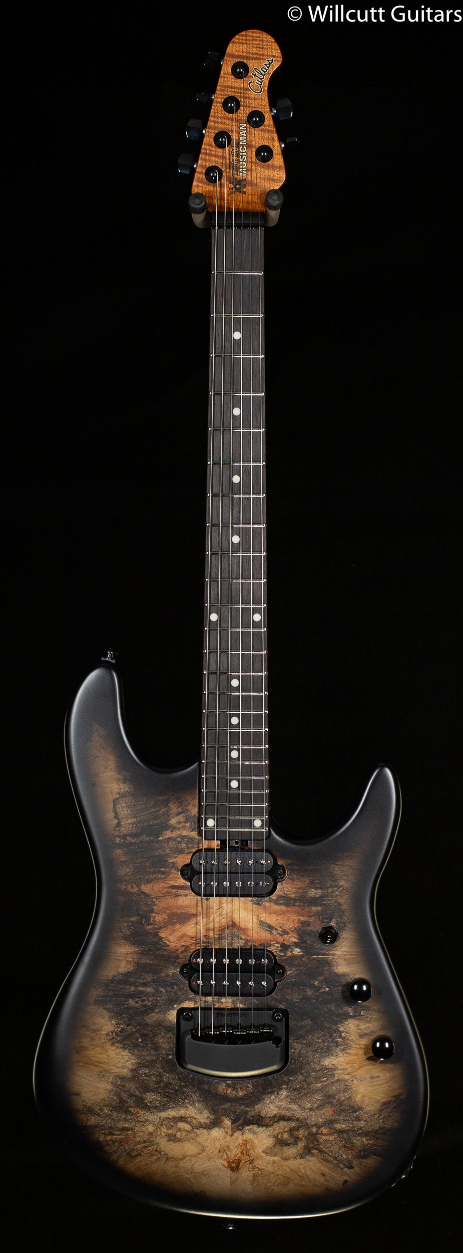 Ernie Ball Music Man Jason Richardson 6-string Cutlass Natural Buckeye Burl Black Burst
