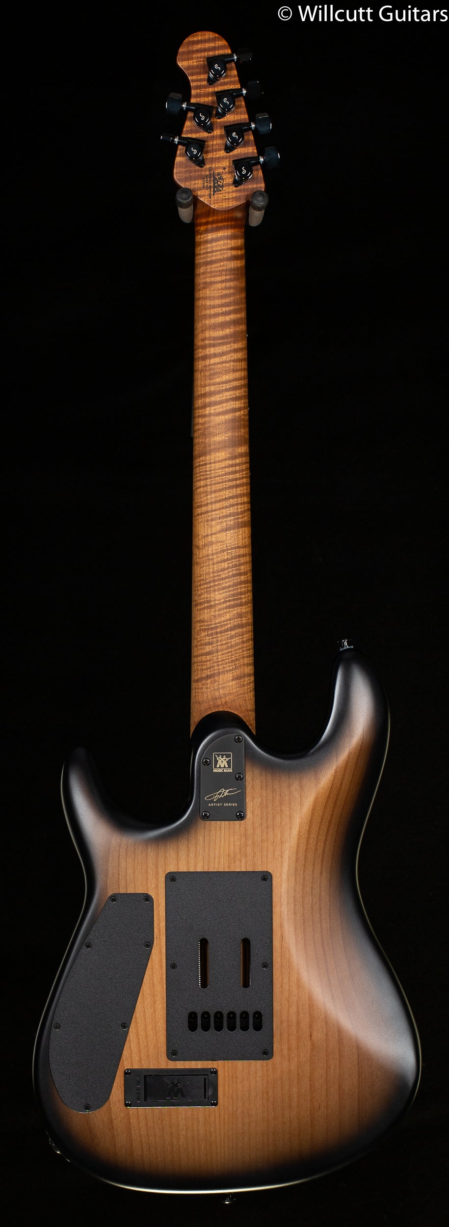 Ernie Ball Music Man Jason Richardson 6-string Cutlass Natural Buckeye Burl Black Burst