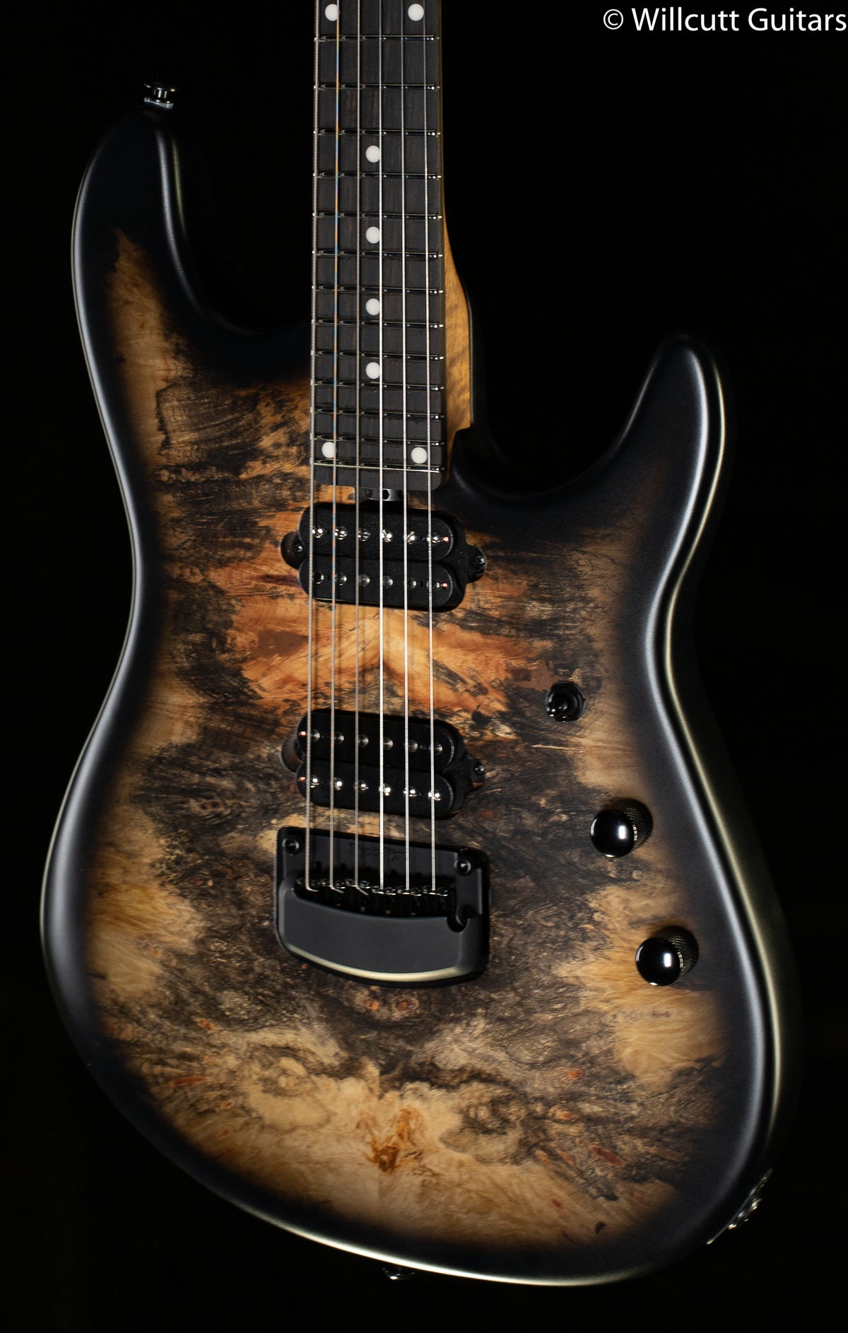 Ernie Ball Music Man Jason Richardson 6-string Cutlass Natural Buckeye Burl Black Burst