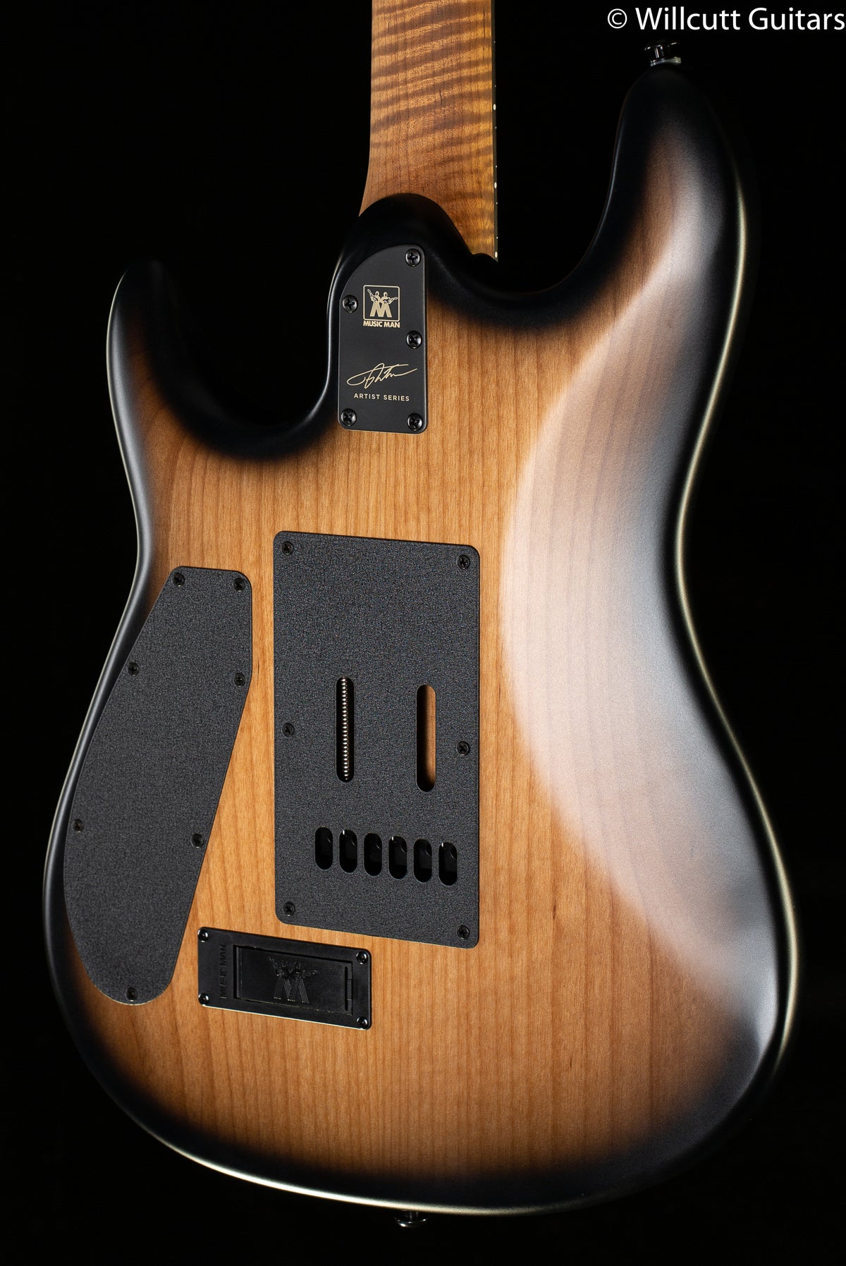 Ernie Ball Music Man Jason Richardson 6-string Cutlass Natural Buckeye Burl Black Burst