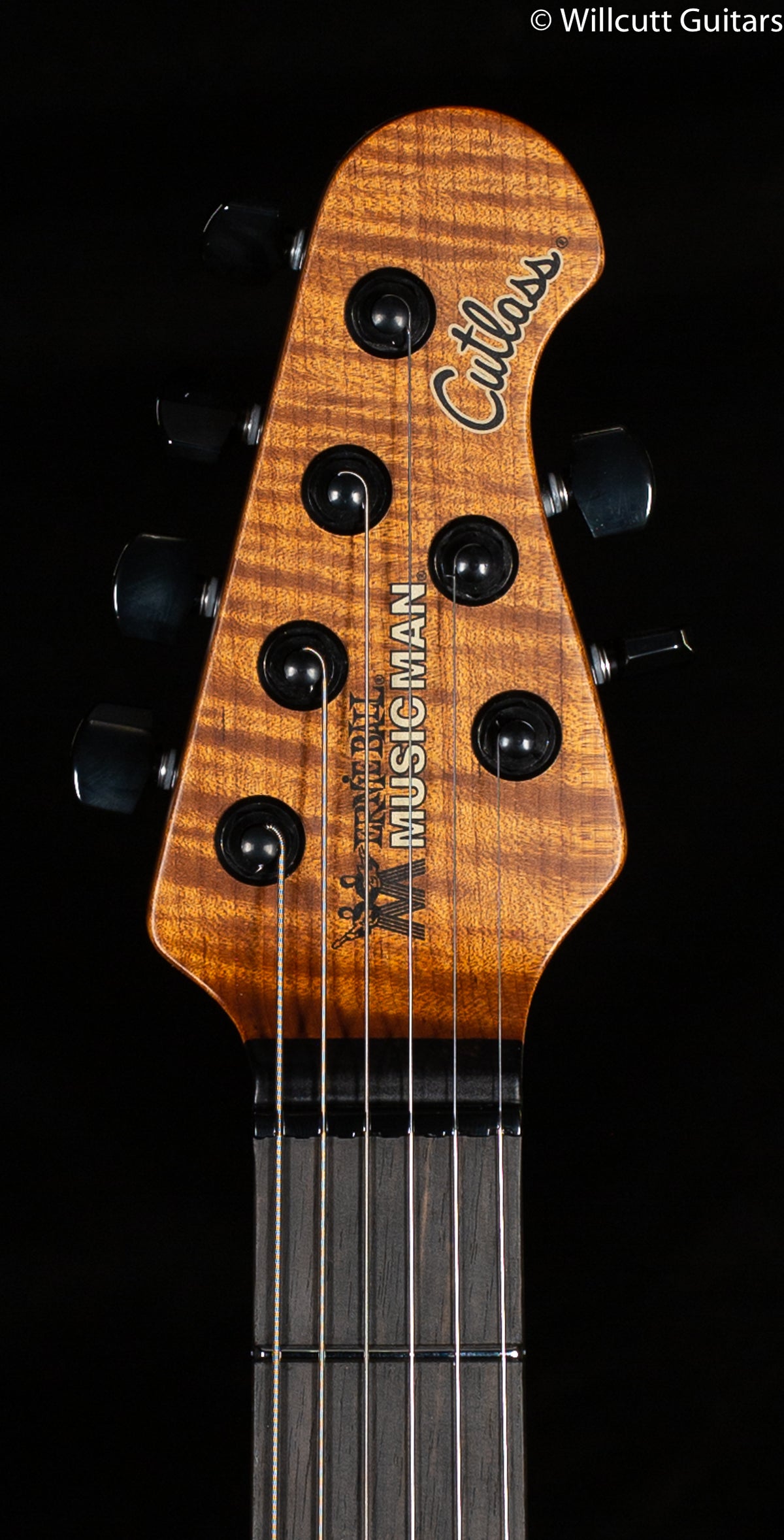 Ernie Ball Music Man Jason Richardson 6-string Cutlass Natural Buckeye Burl Black Burst