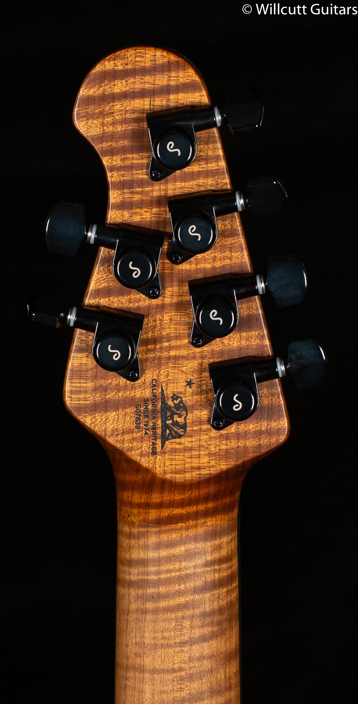 Ernie Ball Music Man Jason Richardson 6-string Cutlass Natural Buckeye Burl Black Burst