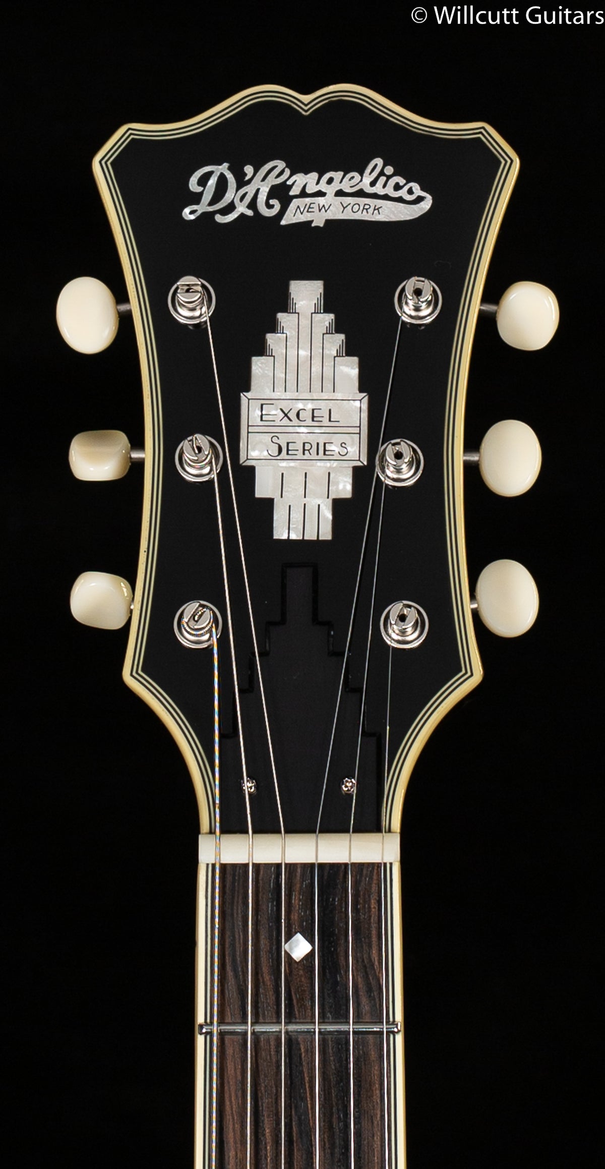 D&#39;Angelico Excel Mini DC Tour Collection Solid Black (193)