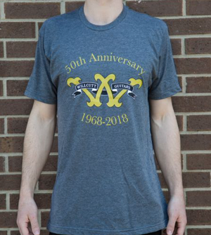 Willcutt Guitars 50th Anniversary T Shirt Grey