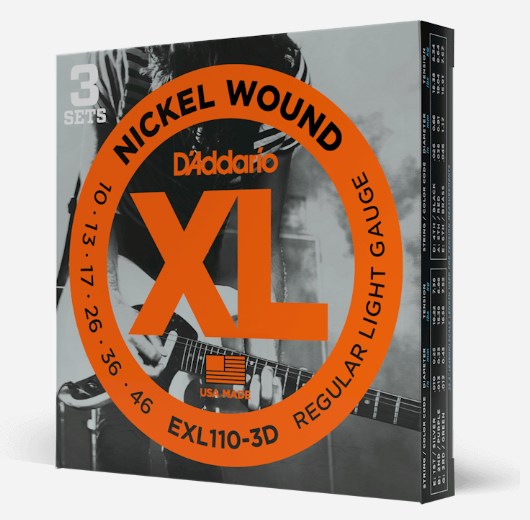 D'Addario EXL110 Nickel Regular Light 10-46 3-Sets