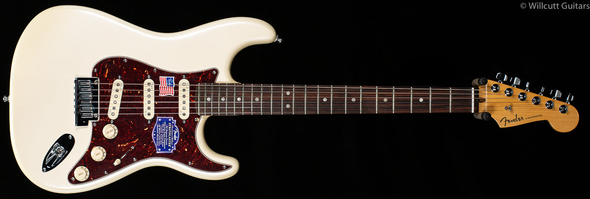 Fender American Deluxe Stratocaster Olympic Pearl - Willcutt Guitars