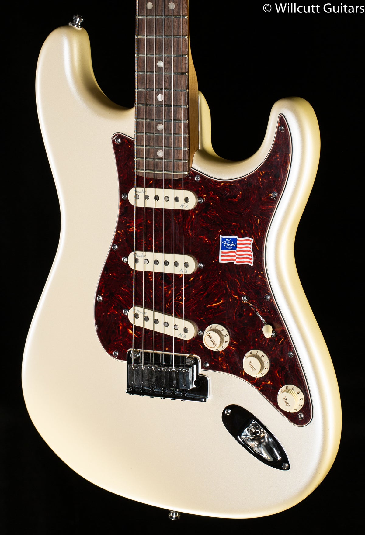 Fender American Deluxe Stratocaster Olympic Pearl Rosewood