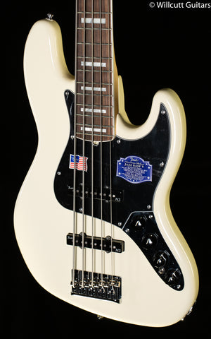 Fender American Deluxe Jazz Bass V  Olympic White Rosewood Fingerboard