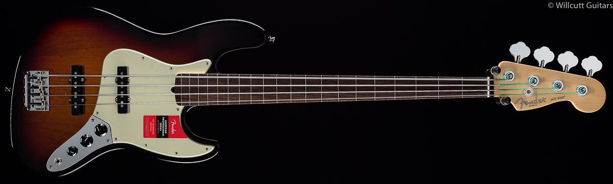 Fender American Professional Jazz Bass Fretless 3-Tone Sunburst Rosewo -  Willcutt Guitars