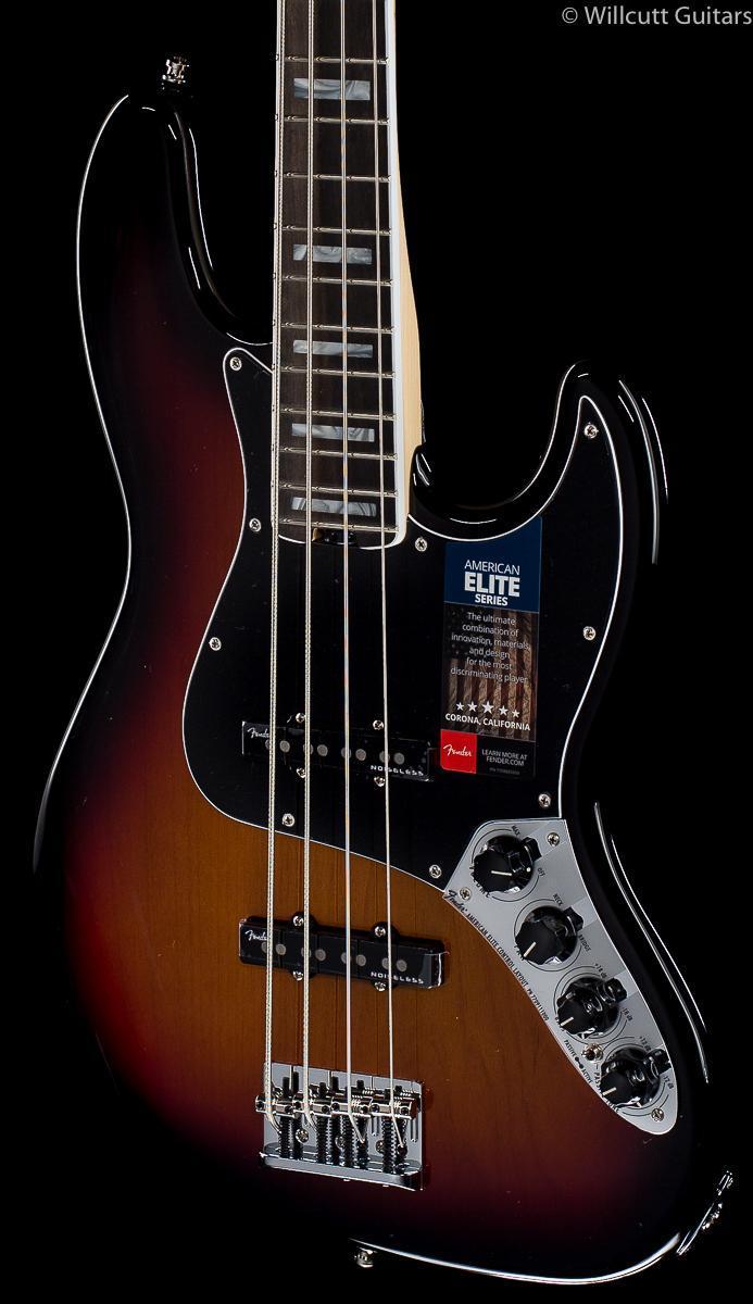 Fender American Elite Jazz Bass 3-Tone Sunburst Ebony