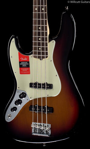 Fender American Professional Jazz Bass 3-Tone Sunburst Rosewood Lefty Bass Guitar