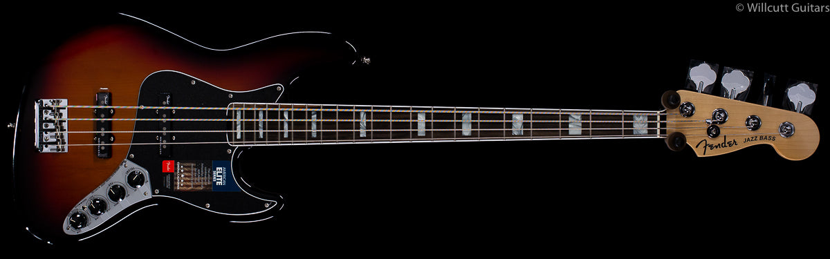 Fender American Elite Jazz Bass 3-Tone Sunburst Ebony