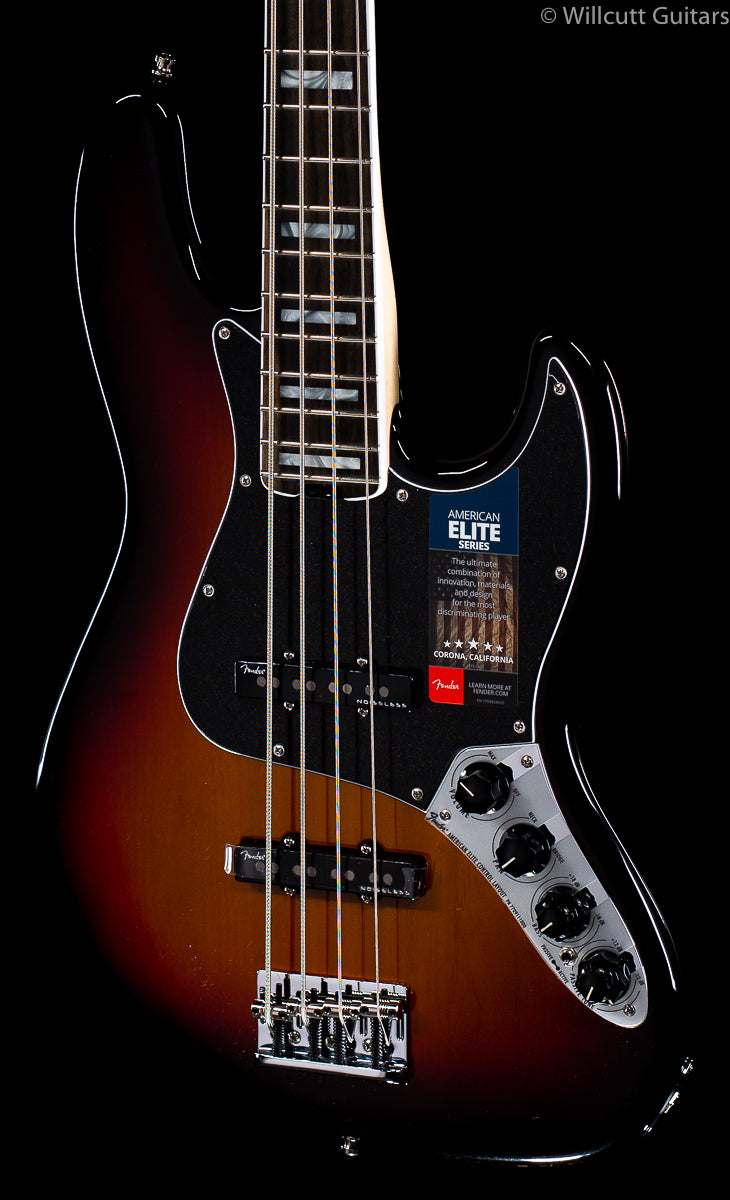 Fender American Elite Jazz Bass 3-Tone Sunburst Ebony