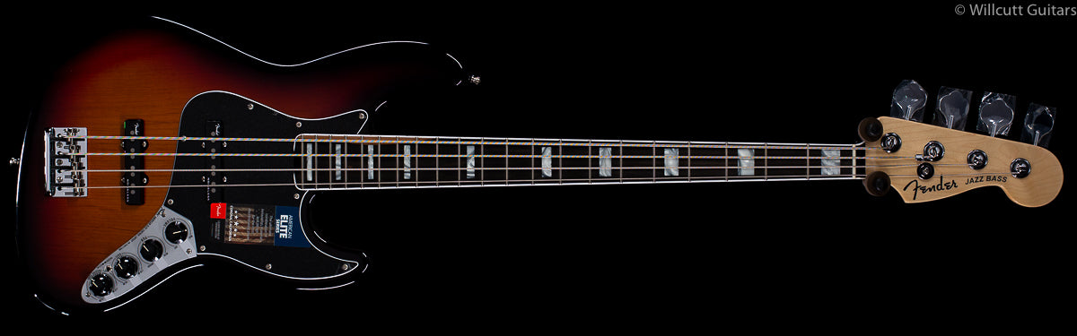 Fender American Elite Jazz Bass 3-Tone Sunburst Ebony