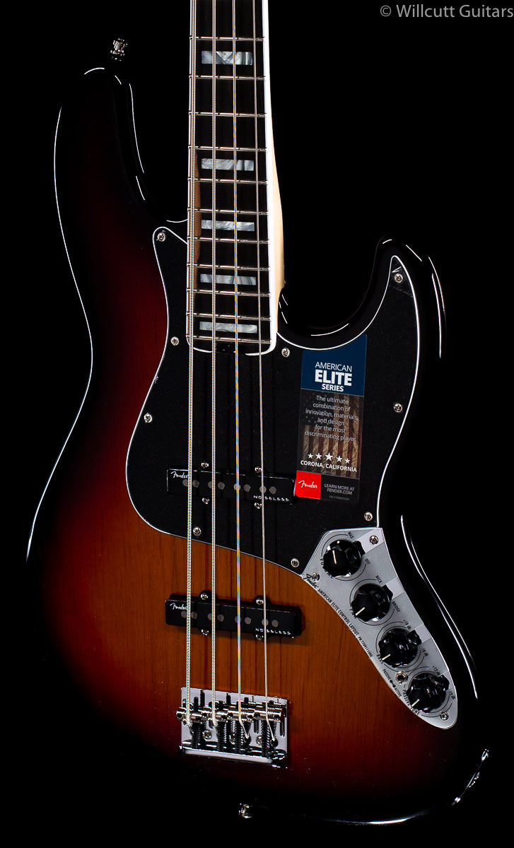 Fender American Elite Jazz Bass 3-Tone Sunburst Ebony
