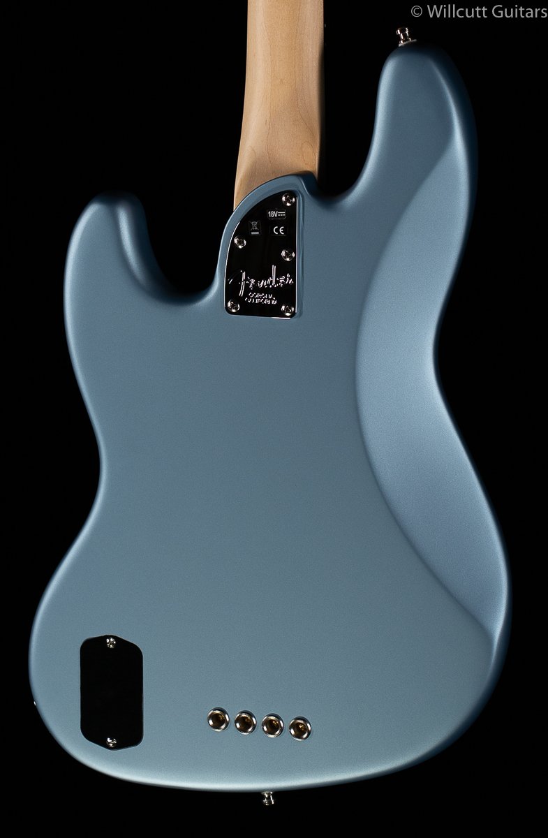 Fender American Elite Jazz Bass Satin Ice Blue Metallic Maple