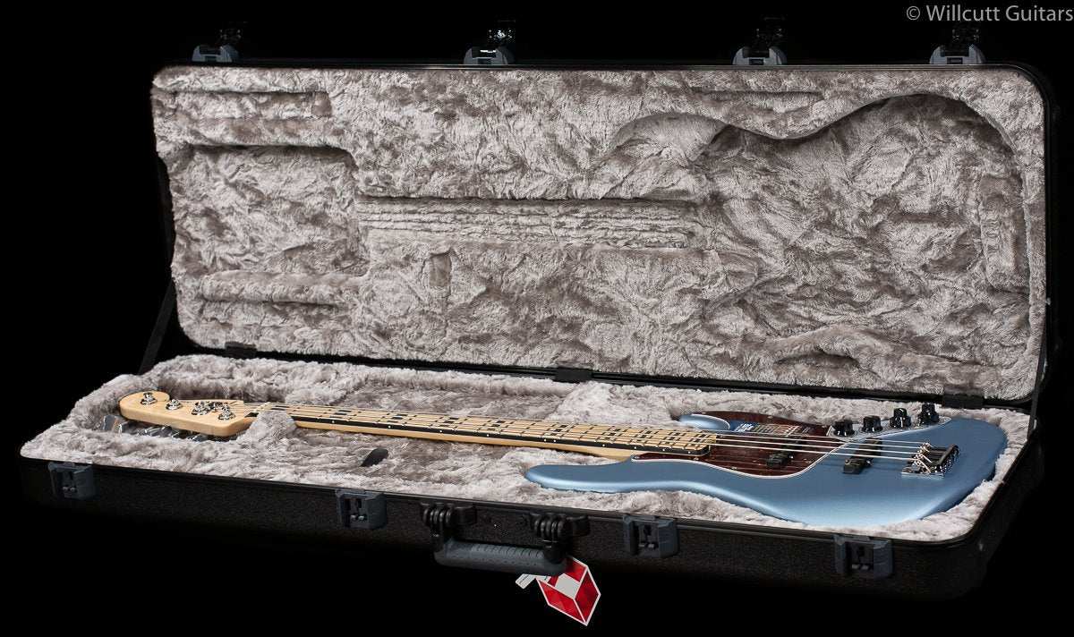 Fender American Elite Jazz Bass Satin Ice Blue Metallic Maple