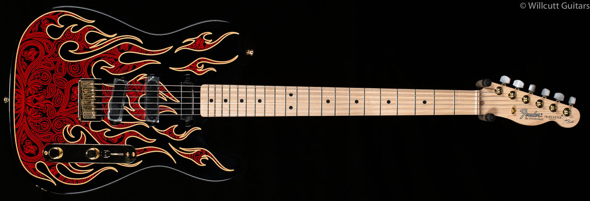 FENDER JAMES BURTON TELE RED PAISLEY FLAMES
