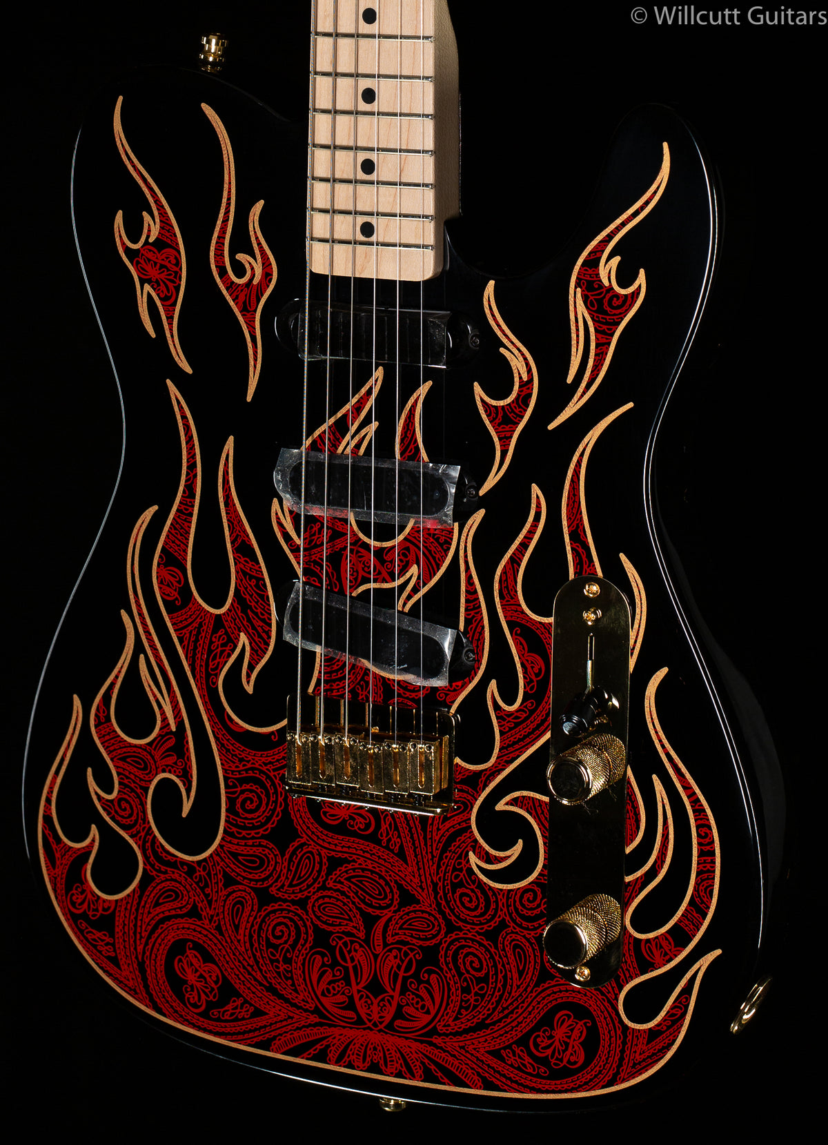 FENDER JAMES BURTON TELE RED PAISLEY FLAMES