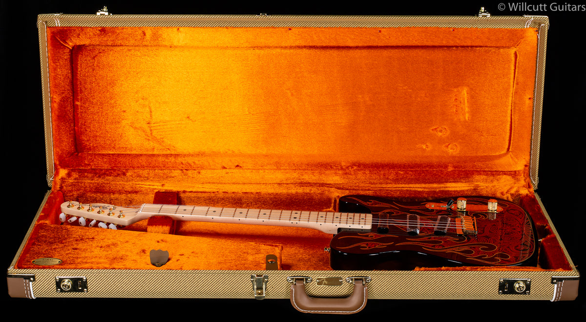 FENDER JAMES BURTON TELE RED PAISLEY FLAMES