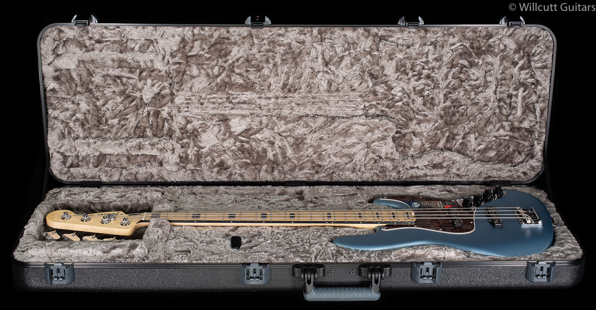 Fender American Elite Jazz Bass Satin Ice Blue Metallic Maple
