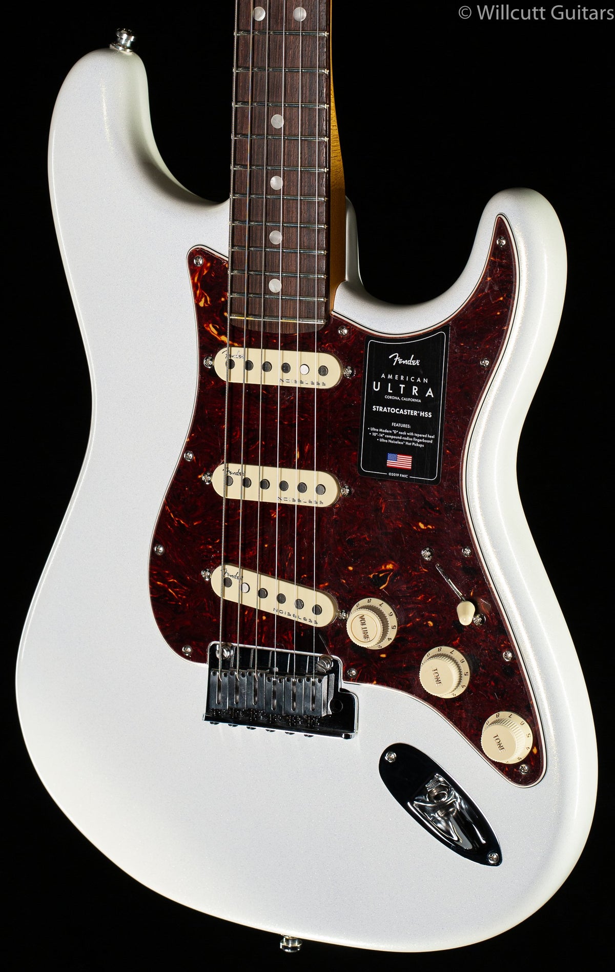 Fender American Ultra Stratocaster Arctic Pearl Rosewood Fingerboard
