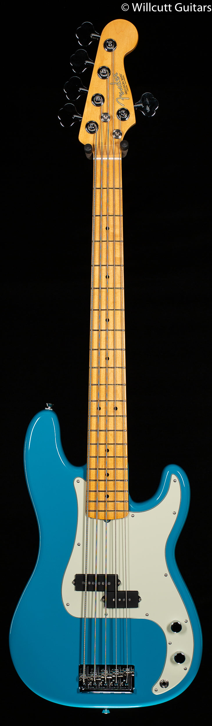 Fender American Professional II Precision Bass V Miami Blue Maple Fingerboard DEMO