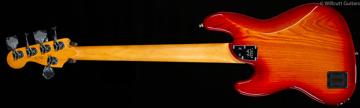 Fender American Ultra Jazz Bass® V, Maple Fingerboard, Plasma Red Burst (853)