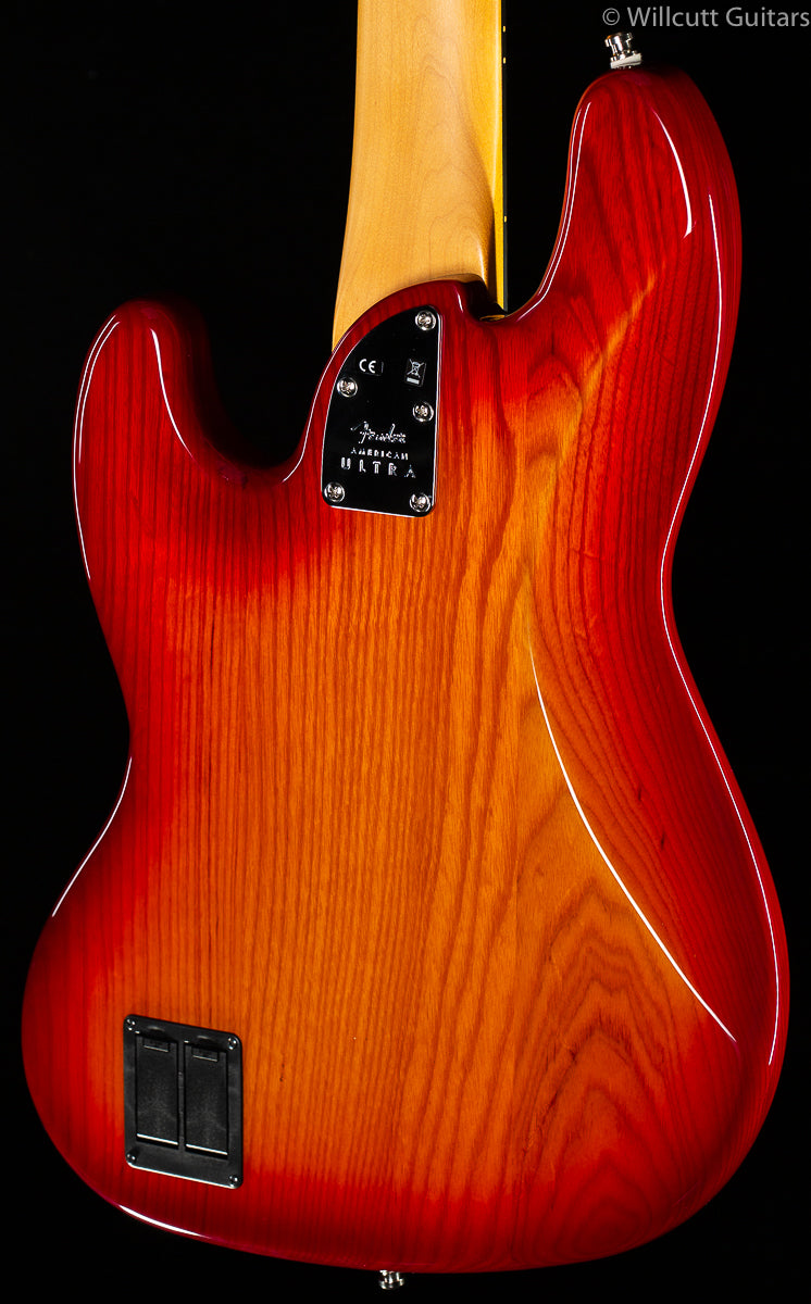Fender American Ultra Jazz Bass® V, Maple Fingerboard, Plasma Red Burst (853)