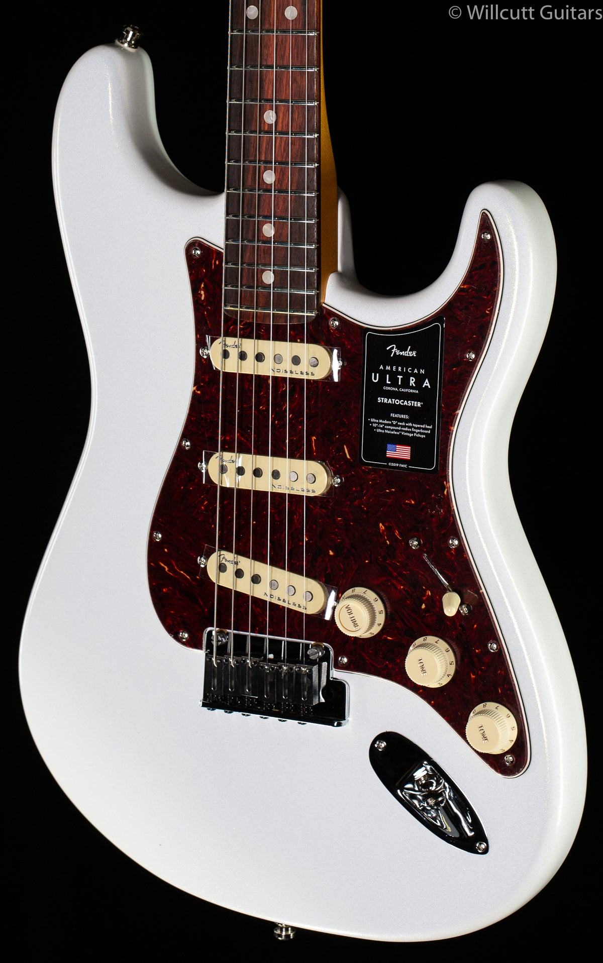 Fender American Ultra Stratocaster Arctic Pearl Rosewood Fingerboard