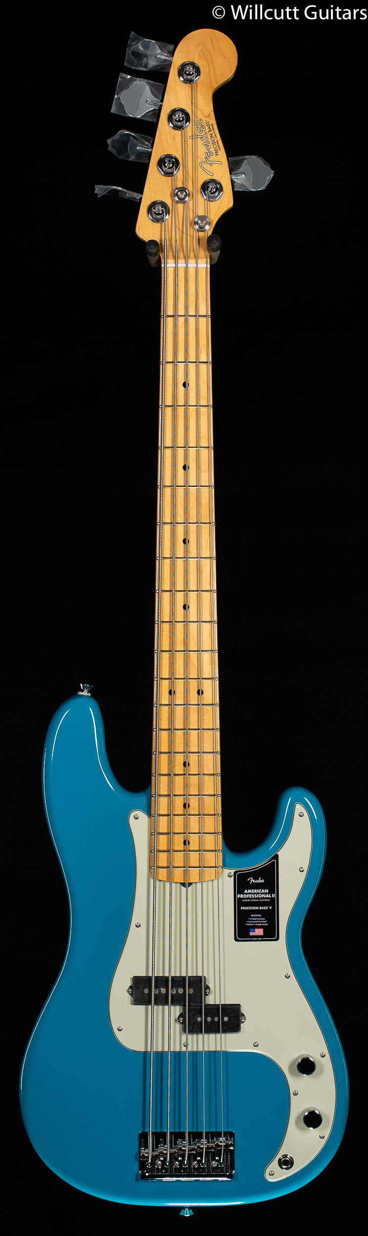 Fender American Professional II Precision Bass V Miami Blue Maple Fingerboard
