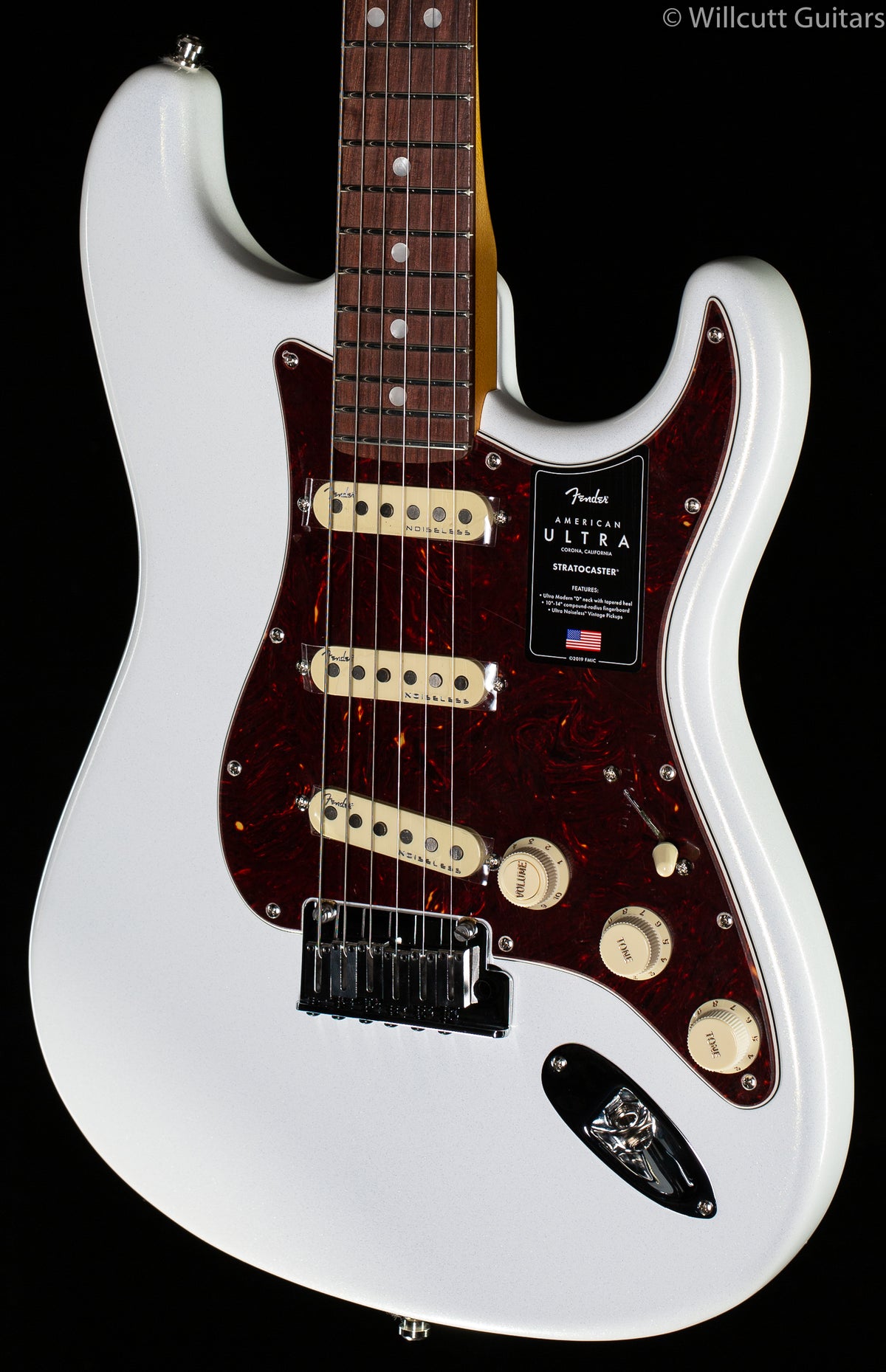 Fender American Ultra Stratocaster Arctic Pearl Rosewood Fingerboard