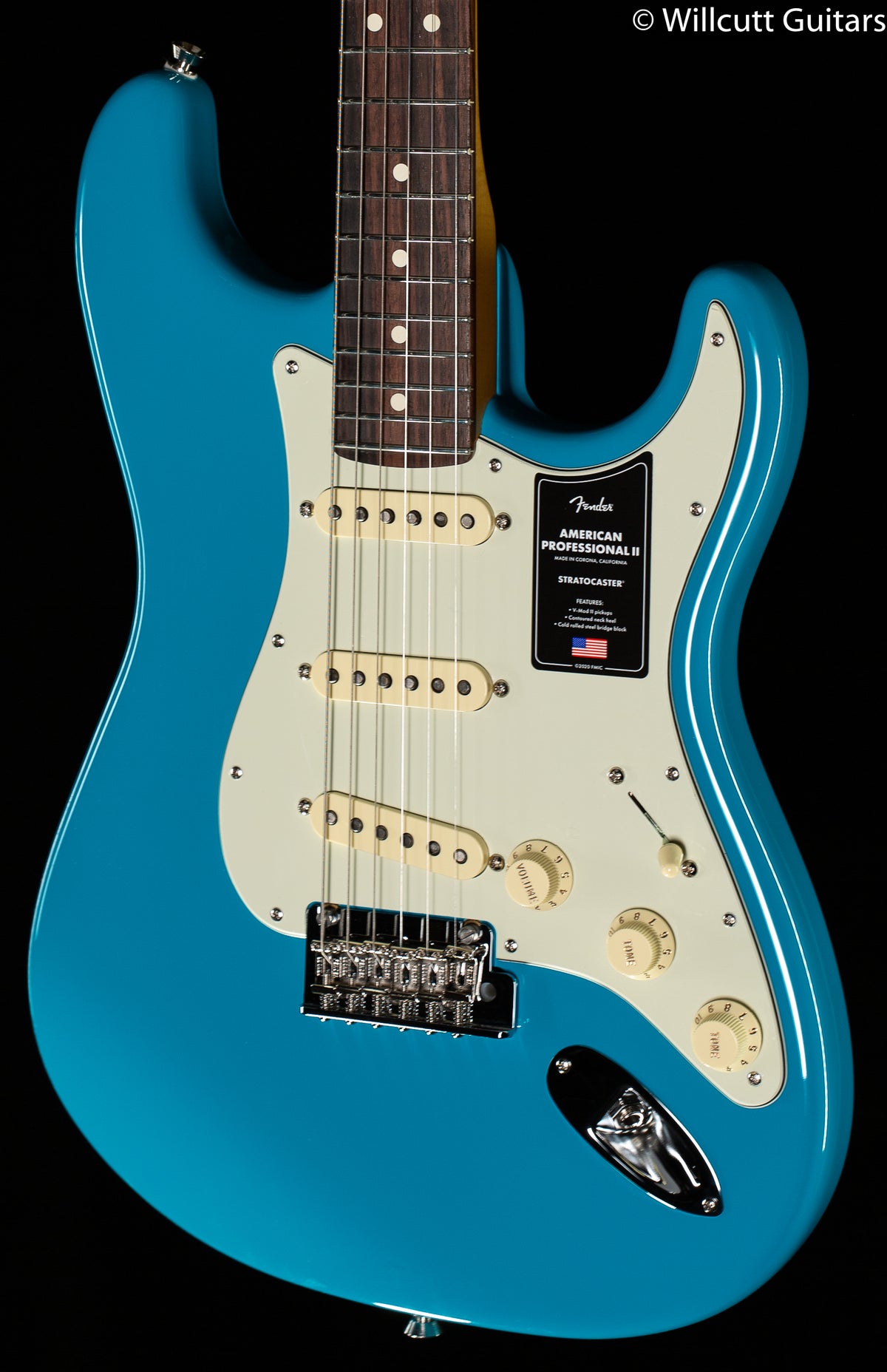 Fender American Professional II Stratocaster Miami Blue Rosewood Fingerboard DEMO